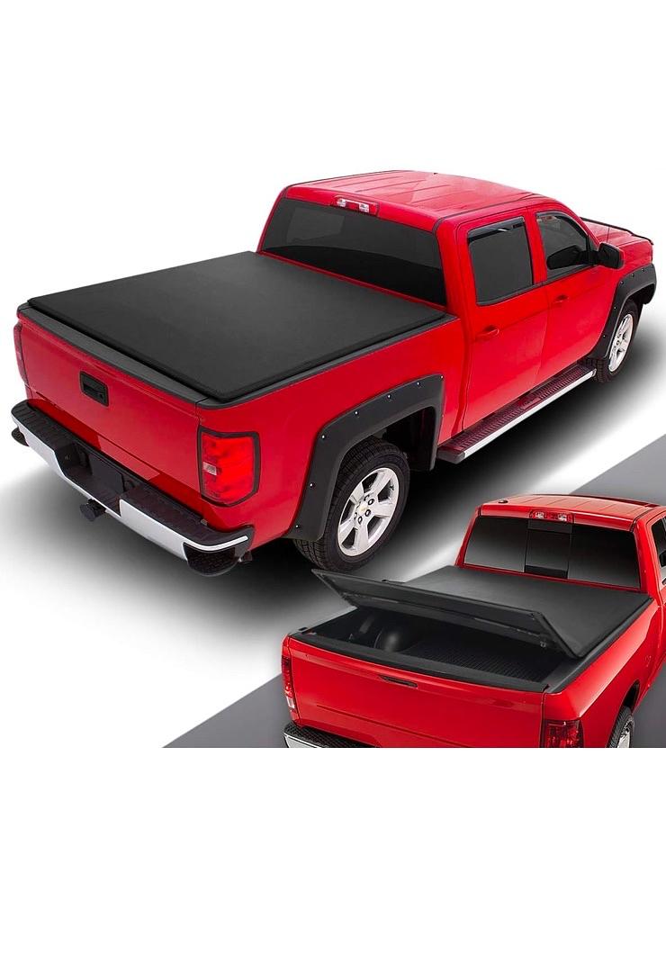 14-18 Silverado/Sierra 1500 6.5' Bed, Truck Bed Soft Tri-Fold Adjustable Tonneau Cover
