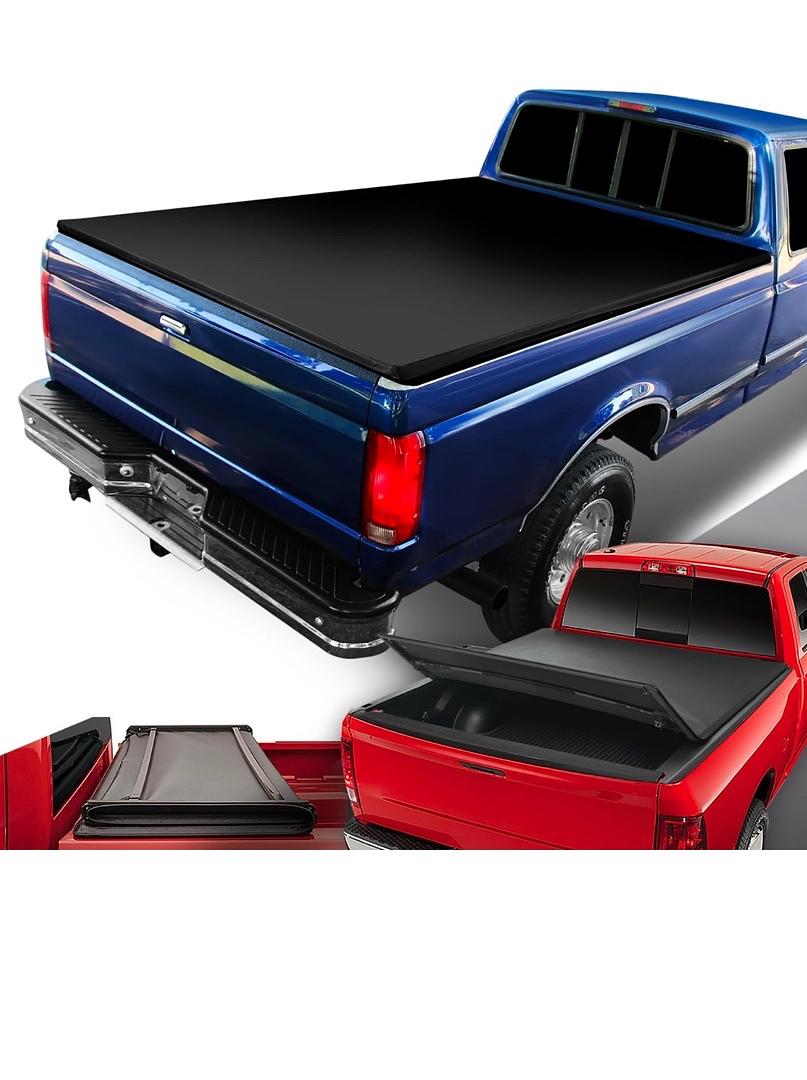 75-96 Ford F-150 6.5Ft Fleetside / Styleside Bed Bed Truck Bed Soft Tri-Fold Adjustable Tonneau Cover