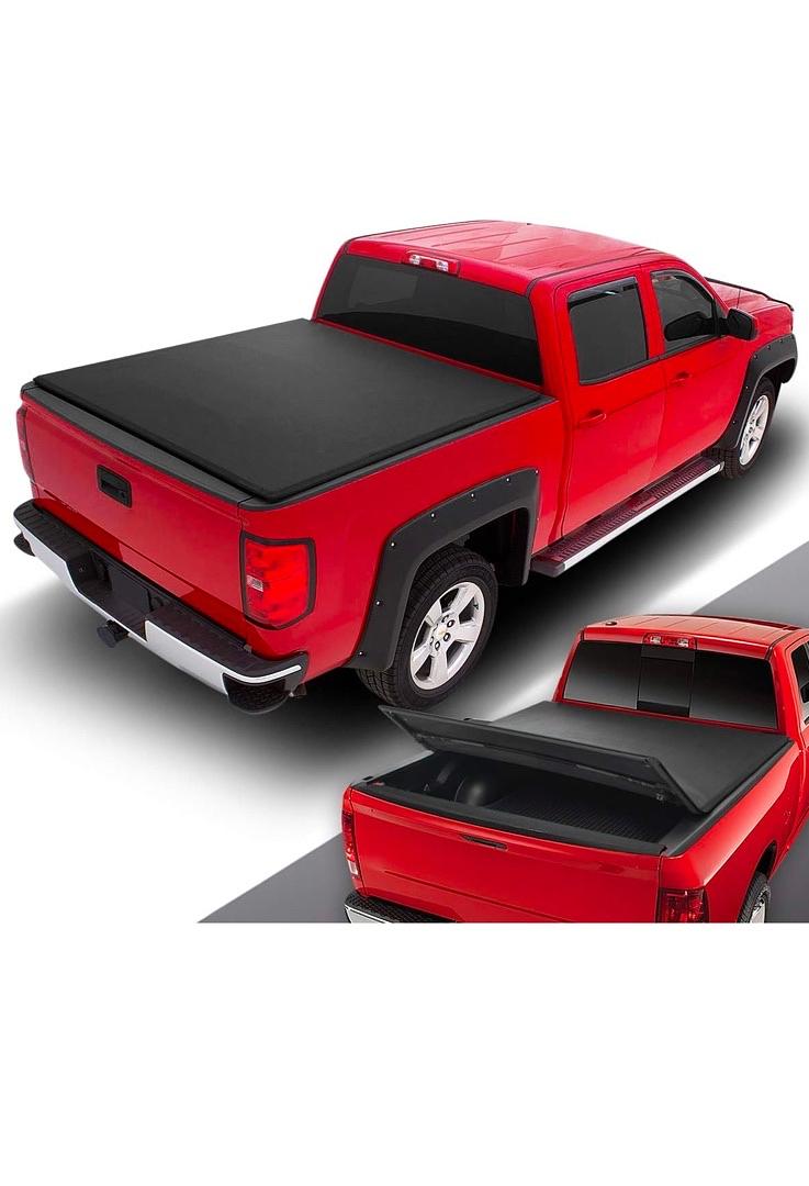 04-14 Ford F150 5.5Ft Fleetside Bed Truck Bed Soft Tri-Fold Adjustable Tonneau Cover