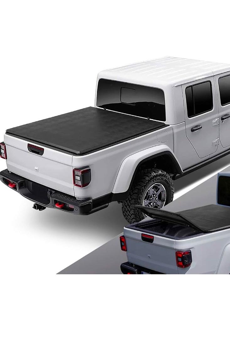 2020-2025 Gladiator 5.5 Ft Bed Without Utility Track System, Truck Bed Soft Tri-Fold Adjustable Tonneau Cover