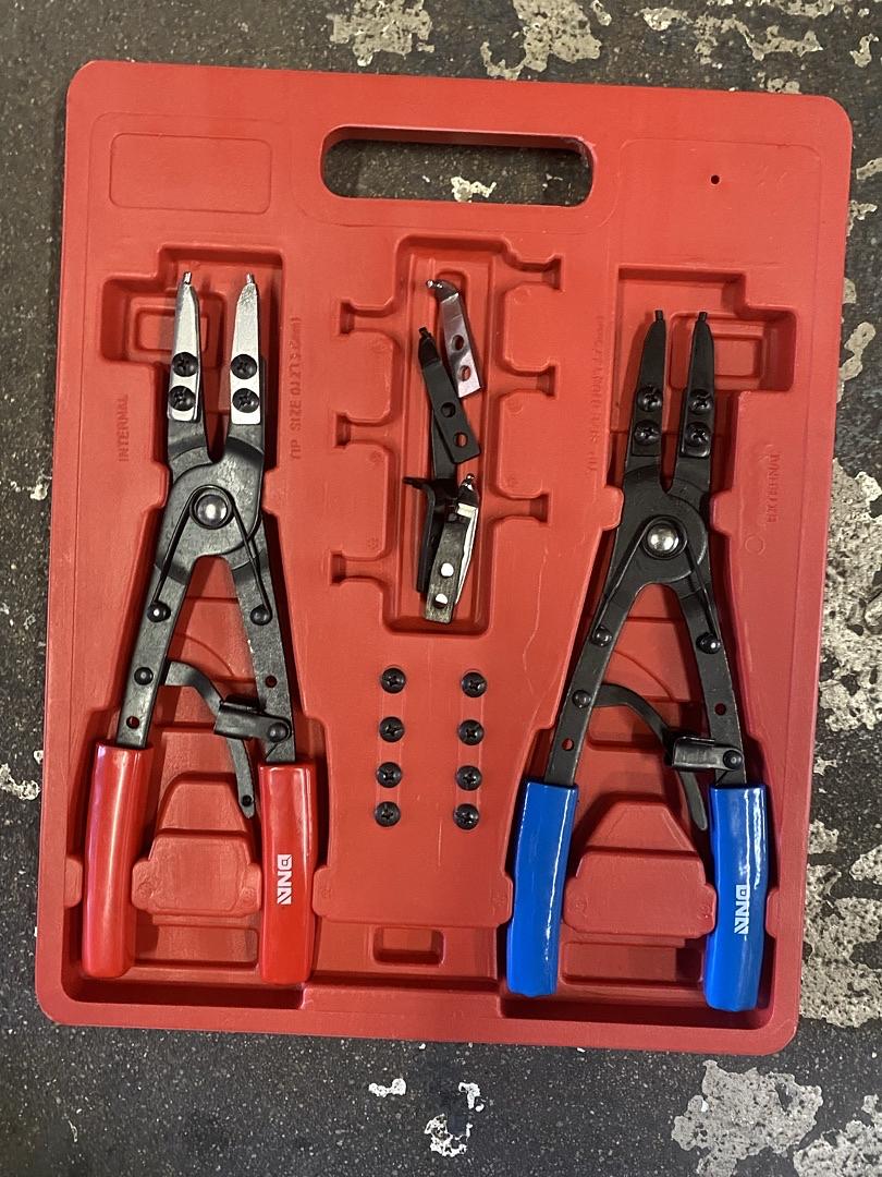2pc 10 in Heavy Duty Multi Angle Internal External Spring Ratchet Circlip Plier for Ring Remover Retaining Snap Ring Plier Set, W/Case