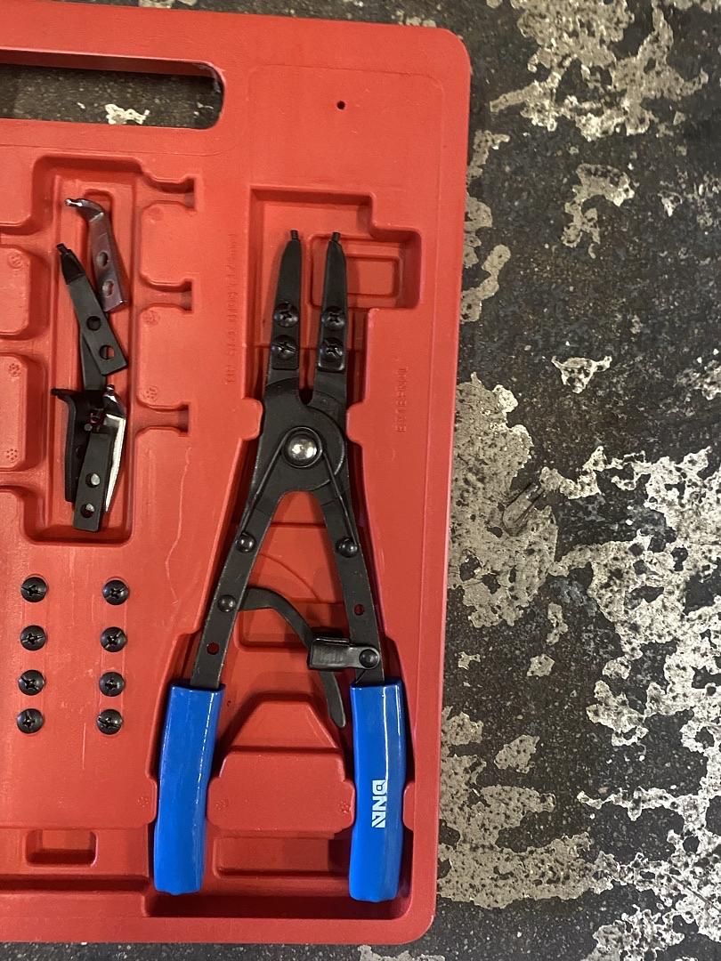 2pc 10 in Heavy Duty Multi Angle Internal External Spring Ratchet Circlip Plier for Ring Remover Retaining Snap Ring Plier Set, W/Case