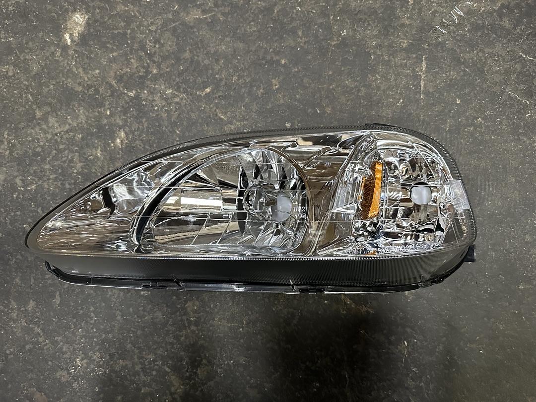 Left OEM-HL-0006-L 99-00 honda Civic Chrome Factory Style Driver Side Headlight