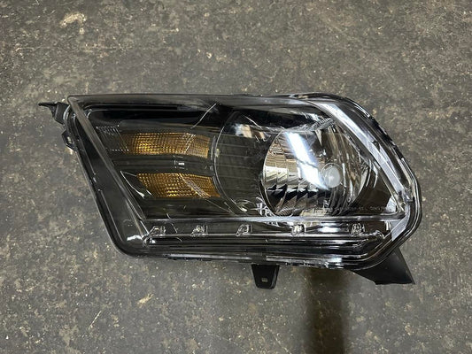 10-14 Ford Mustang Driver Side/ Left Side Headlight Black Amber