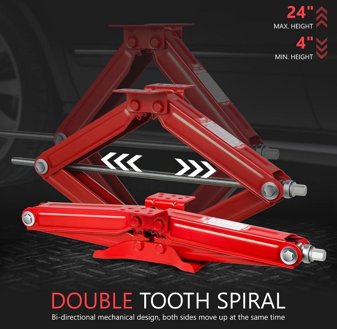 2 pack 5000LBs Rv Trailer Stablizer Leveling Scissor Jack w speed Crank 4-24 height