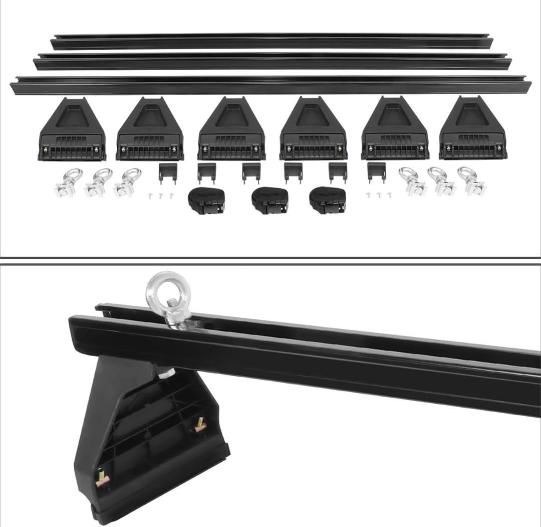 Front rear roof rack bars vehicles with built in rain gutters 58‚Äùinch universal fit