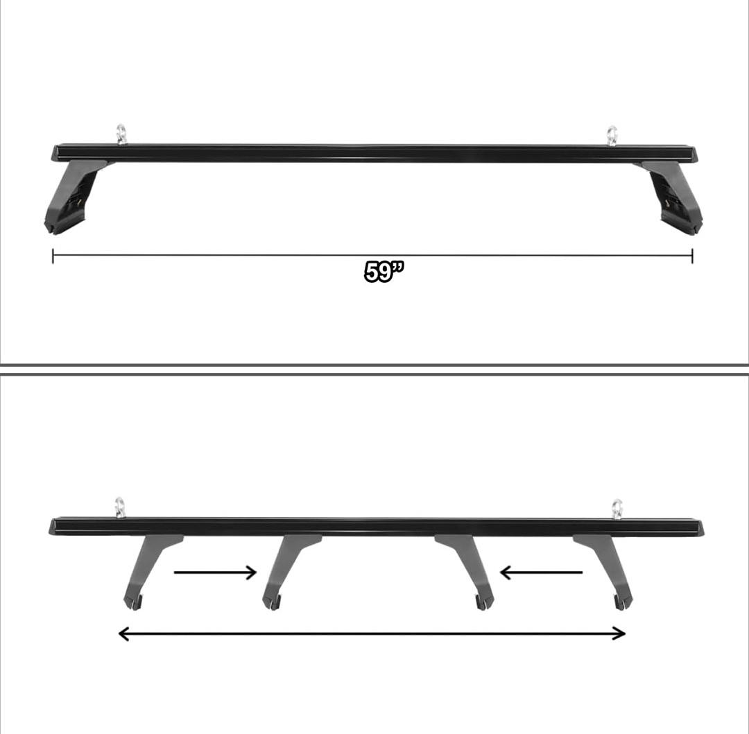 Front rear roof rack bars vehicles with built in rain gutters 58‚Äùinch universal fit