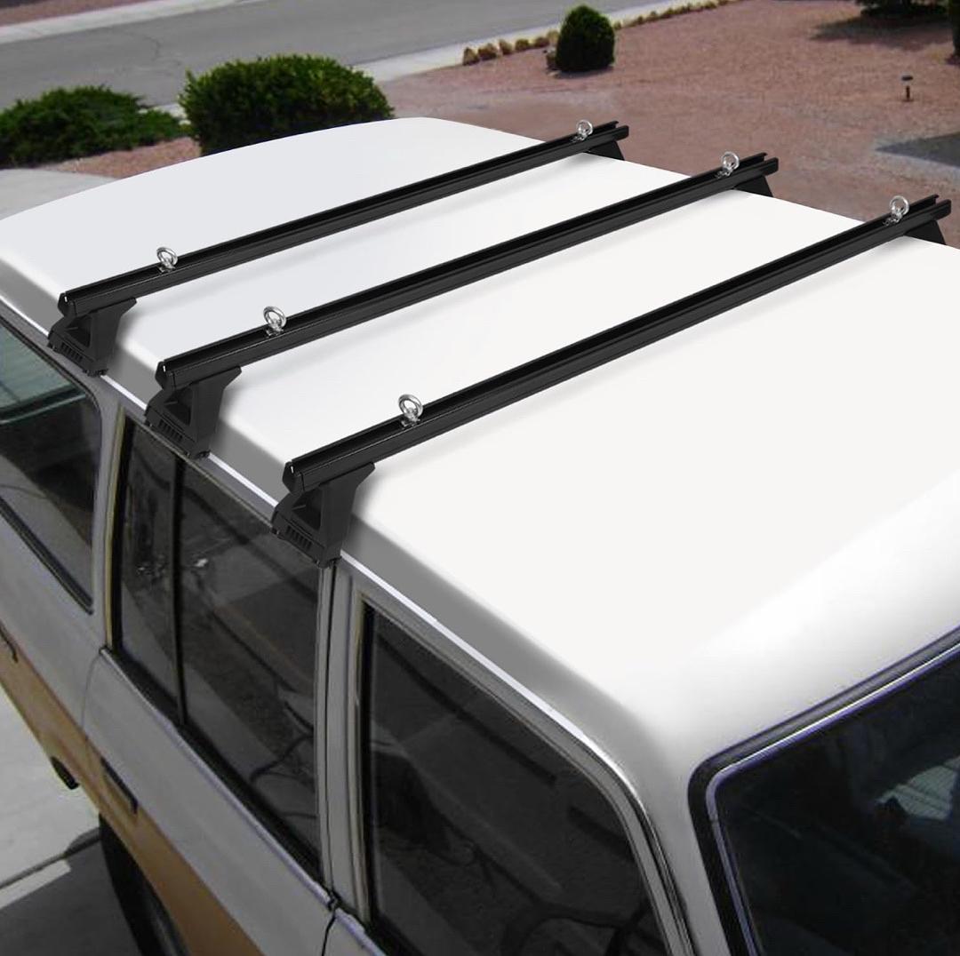 Front rear roof rack bars vehicles with built in rain gutters 58‚Äùinch universal fit