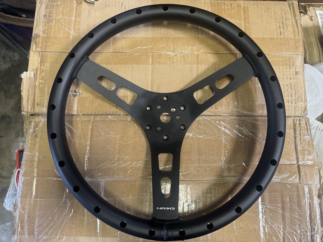 1" Dish 350mm 3-Spoke Steering Wheel 6X70mm Bolt Pattern Matte Black
