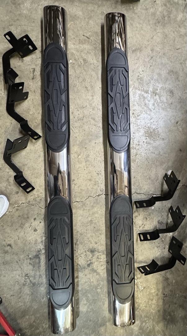 6" Oval Side Step Nerf Bars Running Boards for 2019-2022 Ram 1500 Quad Cab, Chrome