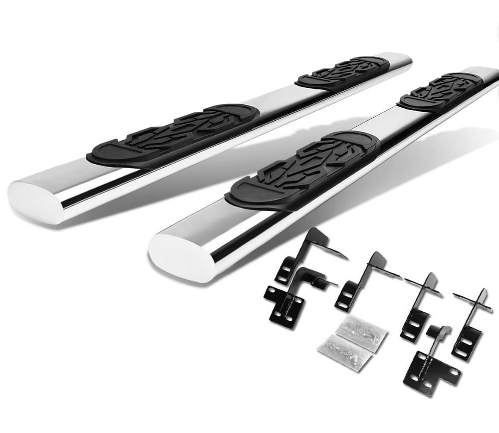 6" Oval Side Step Nerf Bars Running Boards for 2019-2022 Ram 1500 Quad Cab, Chrome