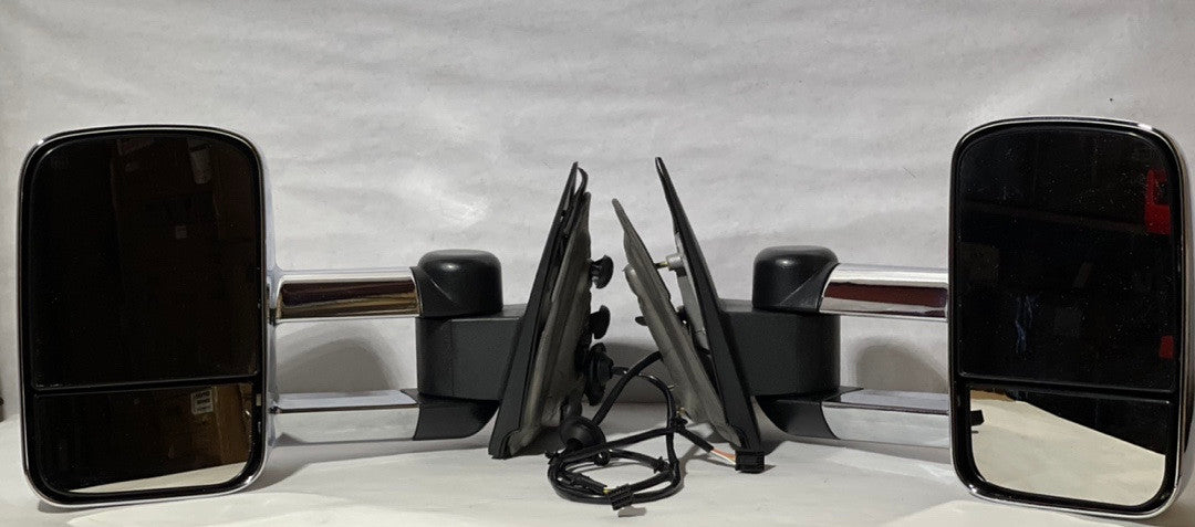 POWER TOWING MIRROR PAIR HEATED+EXTENDED ARM FOR 14-18 CHEVY silverado / GMC SIERRA
