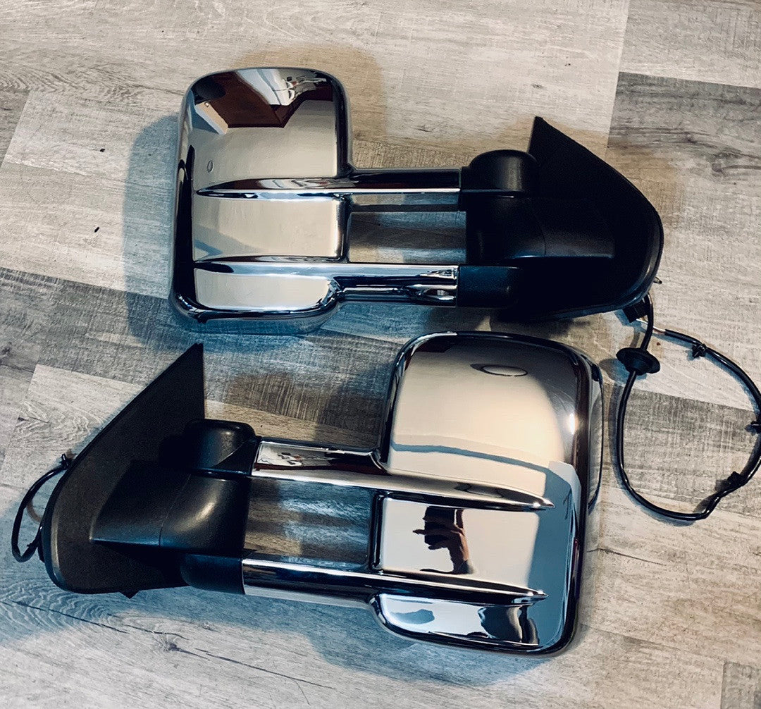 POWER TOWING MIRROR PAIR HEATED+EXTENDED ARM FOR 14-18 CHEVY silverado / GMC SIERRA