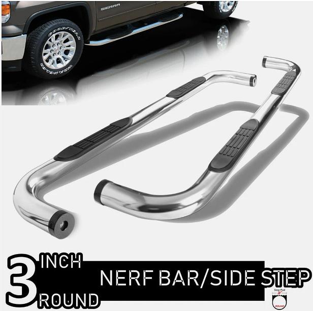 1999 to 2018 Chevrolet Silverado GM Sierra Crew Cab chrome nerf bar Estribos Cromados Running boards