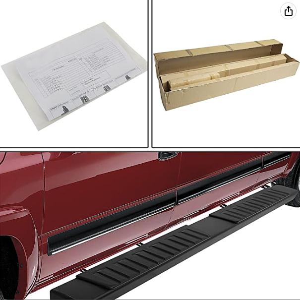 2007 to 2018 Chevy Silverado Sierra Black 6 inch Running Boards Estribos Side Step