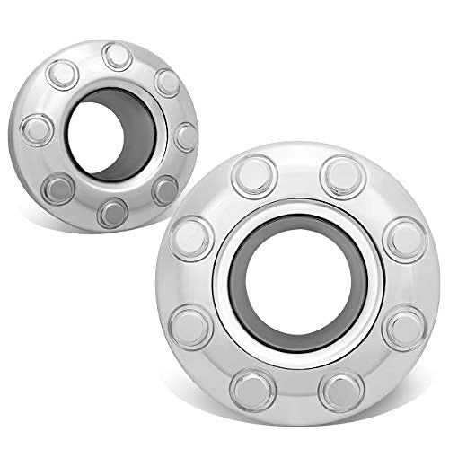 Pair Polished Front Wheel Center Hub Cap,Chrome