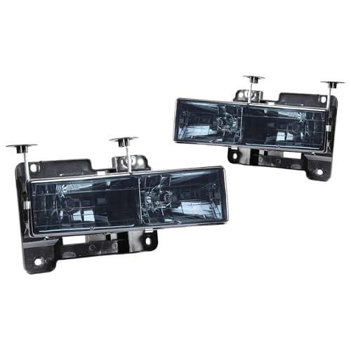 PM PERFORMOTOR Chrome Housing Smoked Lens Factory OE Style Headlight Replacement Compatible With 88-98 C/K 1500/2500 / 3500/92-98 C/K 1500, PMHL-C10-8898-2P-SM