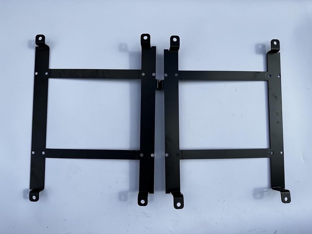 Pair of Racing Bucket Seat Mount Brackets Compatible with 97-04 Corvette Black