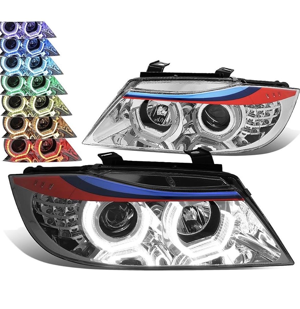 05-08 BMW 325i/325xi M-Style Chrome Housing U-Halo APP Control Color Changing Headlights 05-08 BMW 325i/325xi