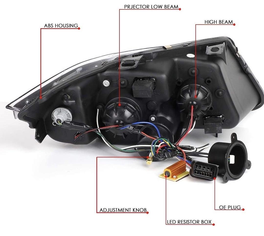 05-08 BMW 325i/325xi M-Style Chrome Housing U-Halo APP Control Color Changing Headlights 05-08 BMW 325i/325xi