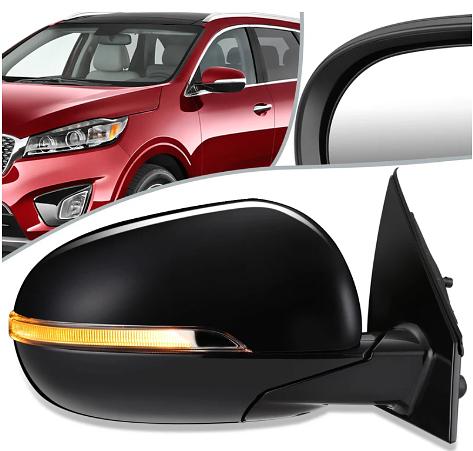 Heated Powered Adjust Right Passenger Side Door View Mirror w/Turn Signal Compatible with 2016-2020 Sorento