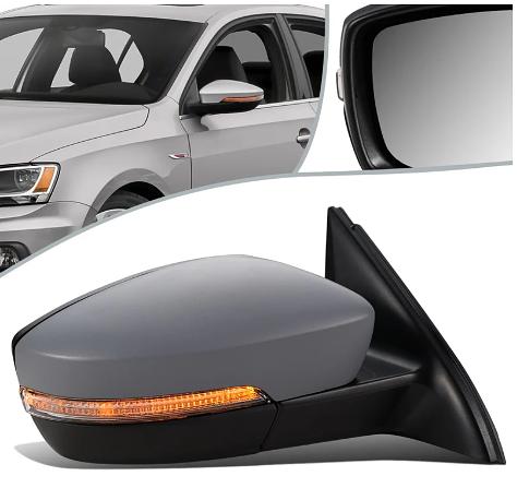 Powered Adjustment Heated Folding Right Passenger Side Rear View Mirror w/Turn Signal Compatible with 2011-2018 Jetta