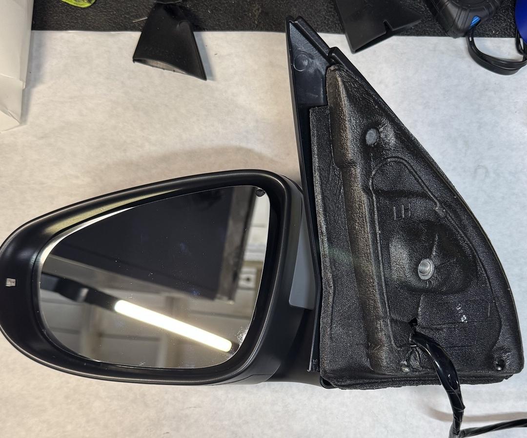 Left Side Powered Adjustment Heated Memory Rear View Mirror w/Puddle Light Compatible with 2010-2014 Golf/GTI, Gray