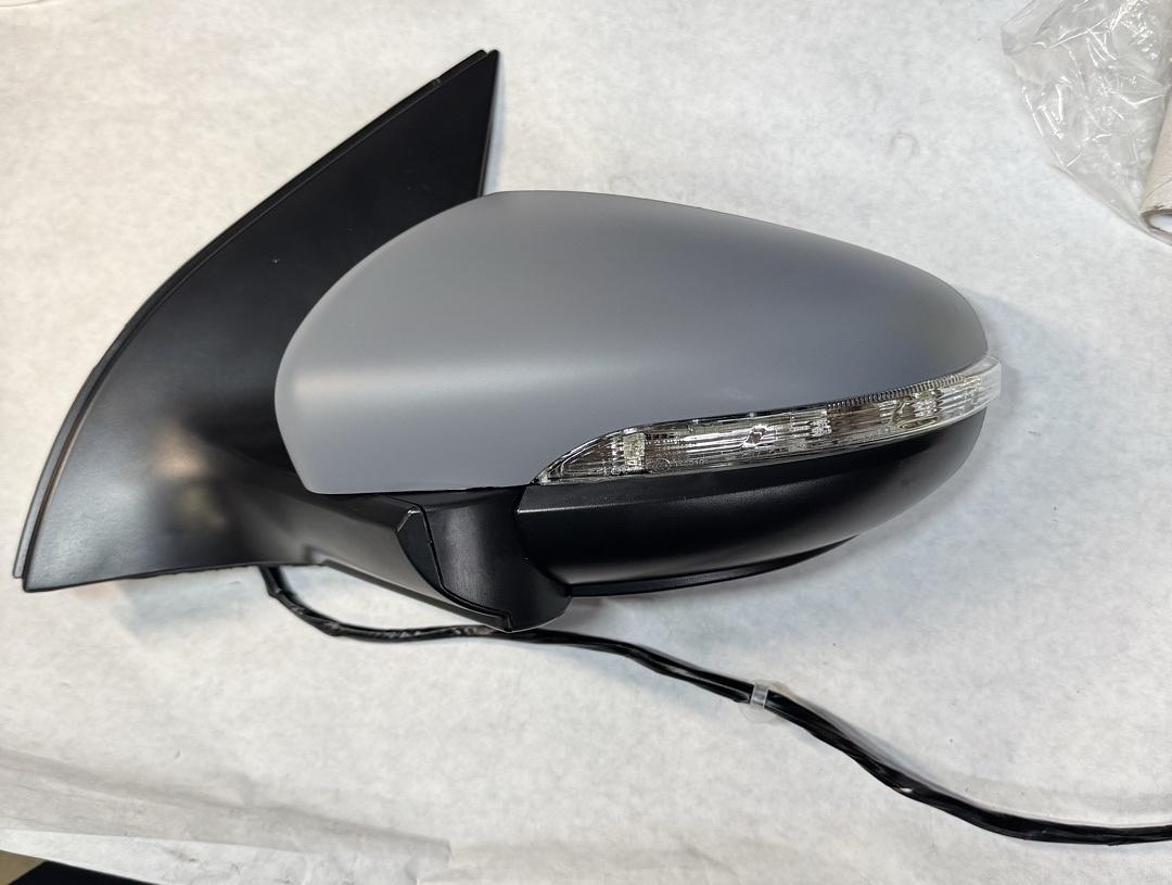 Left Side Powered Adjustment Heated Memory Rear View Mirror w/Puddle Light Compatible with 2010-2014 Golf/GTI, Gray