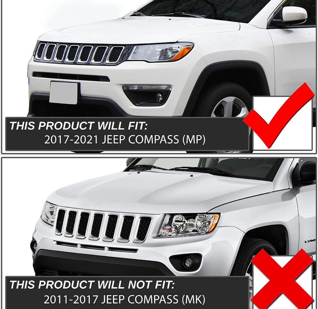 Pair Aluminum Roof Rack Rail Cross Bars Compatible with 17-22 Jeep Compass MP,Black