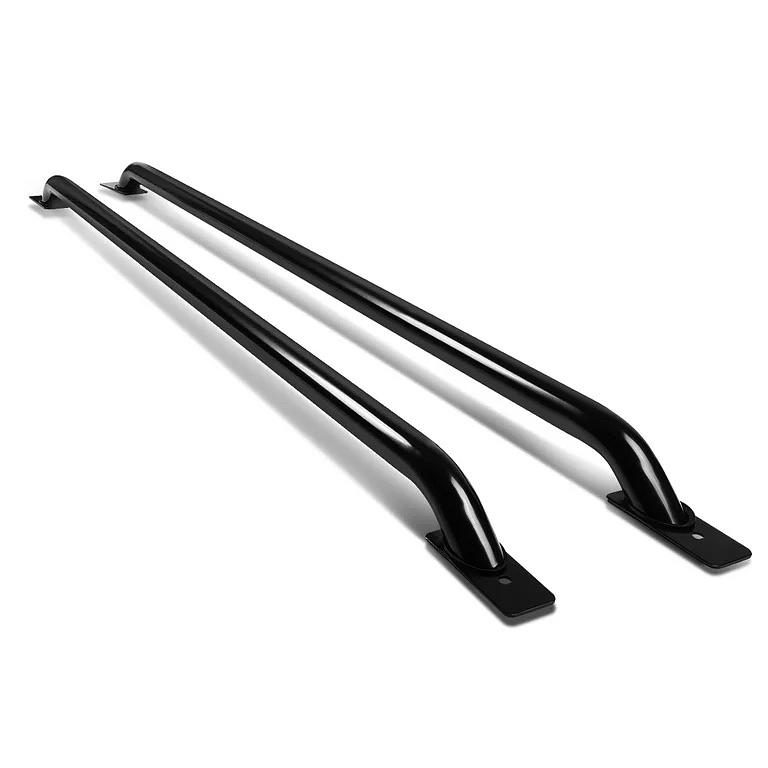 Pair of Mild Steel Black Truck Side Bar Rail for 2007 to 2013 Silverado / Sierra 1500 5.7ft Short Bed Cab 10 11 12