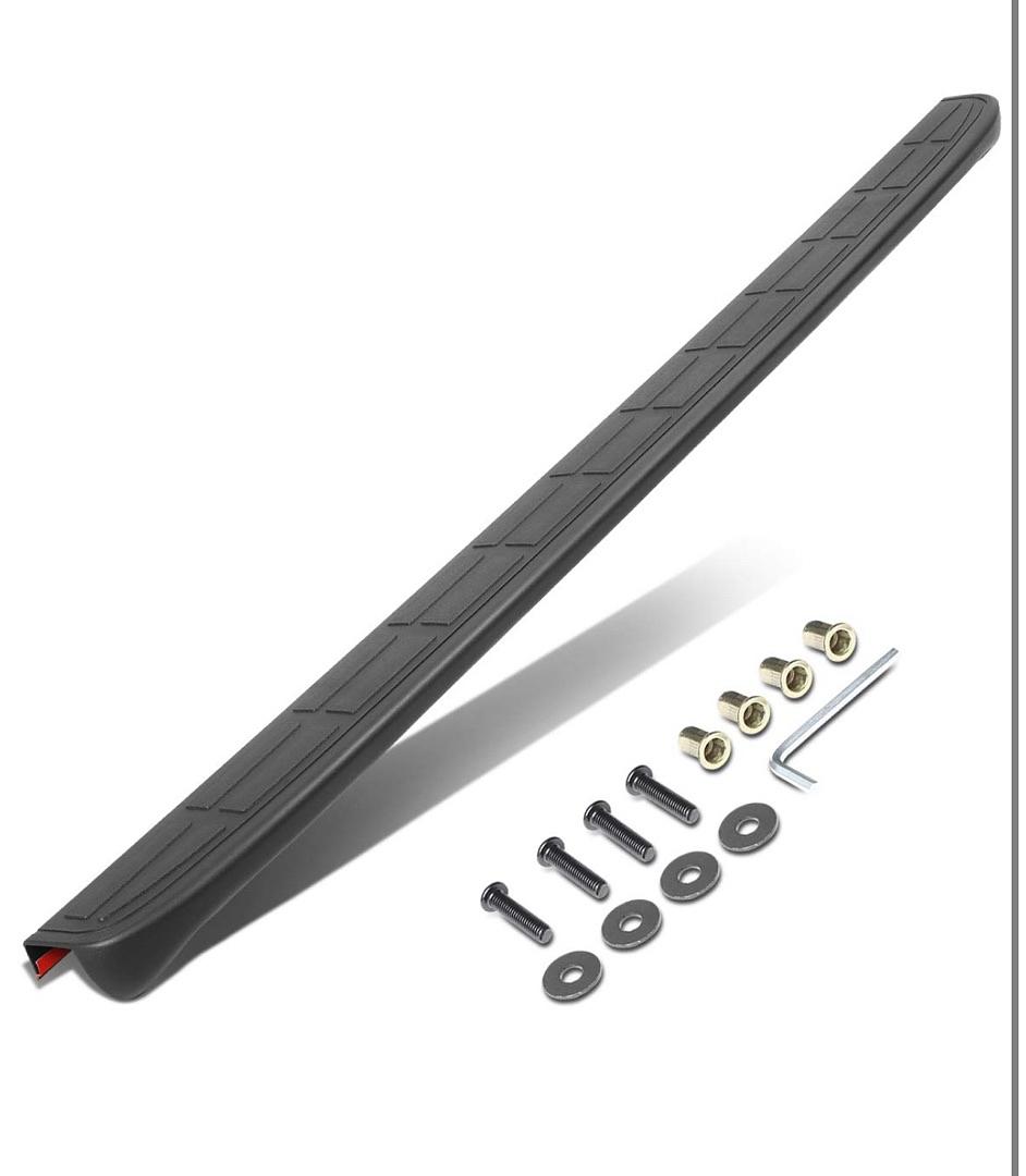 Rear Tailgate Spoiler Cap Protector for 99-07 Silverado GMC Sierra 1500 2500 3500HD Fleetside, Black