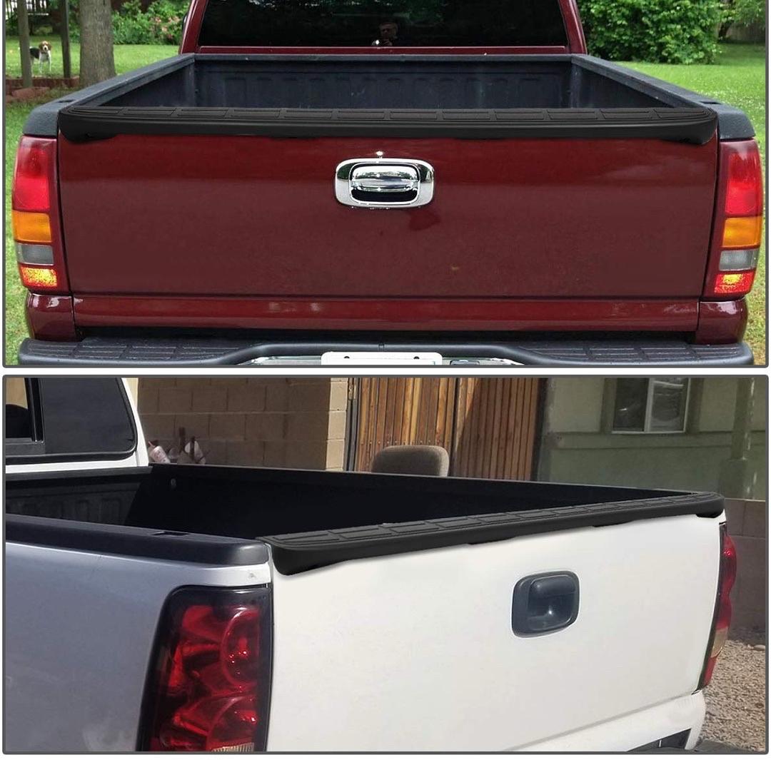 Rear Tailgate Spoiler Cap Protector for 99-07 Silverado GMC Sierra 1500 2500 3500HD Fleetside, Black