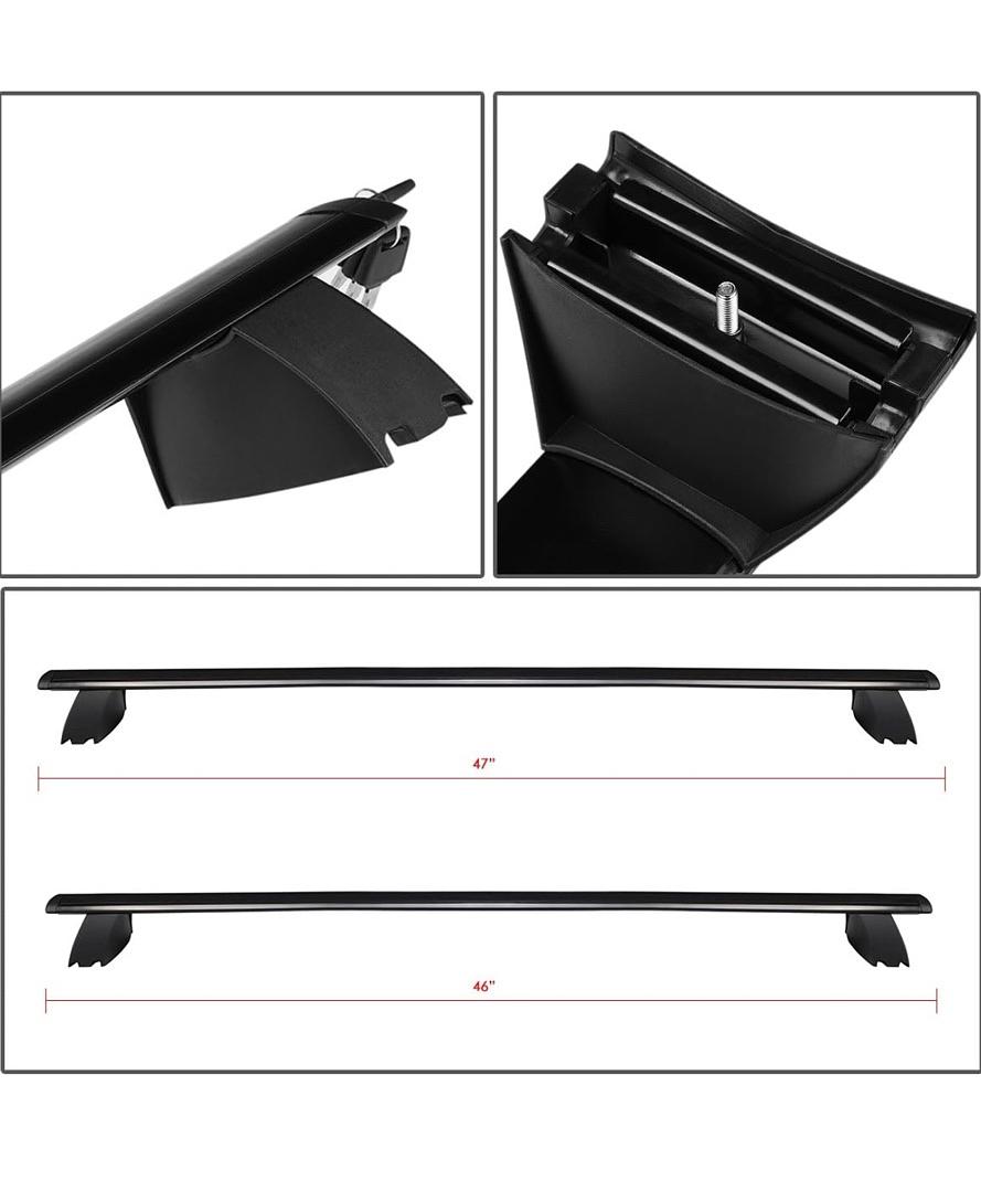 Pair Aluminum Car Roof Rack Cross Bars Compatible with 11-18 Jeep Grand Cherokee,Black