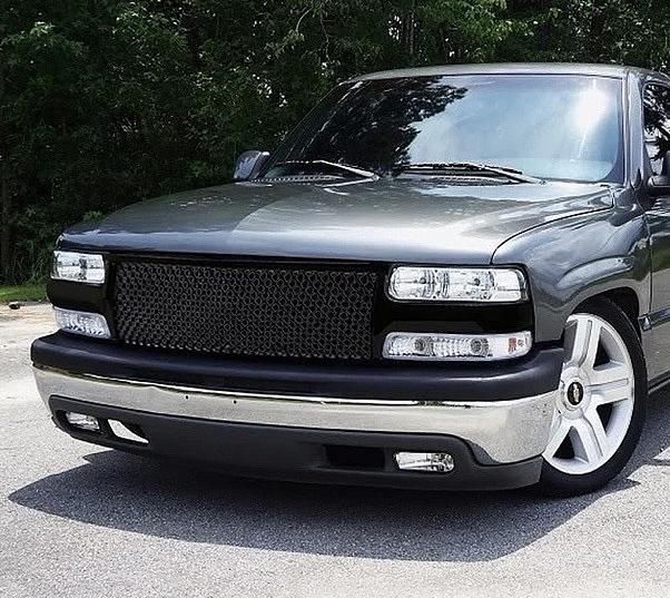 Front Upper Bumper Mesh Grille Frame Replacement (Black)