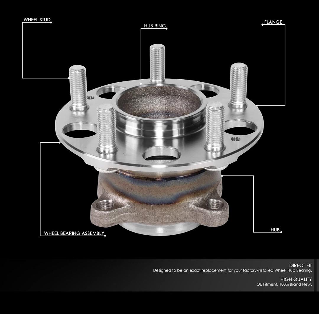 DNA MOTORING OEM-WHA-0088 Rear Wheel Bearing Hub Assembly Compatible with 15-19 Acura TLX / 09-14 TSX / 08-15 Accord