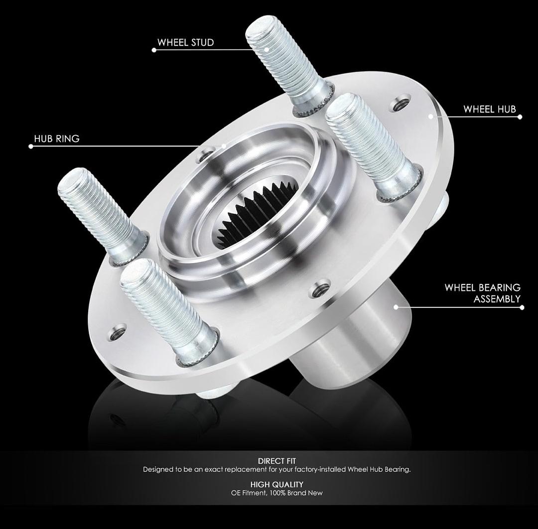 DNA MOTORING Front Wheel Hub Studs Assembly Compatible with 92-00 Honda Civic / 93-97 Civic Del Sol, OEM-WHA-0219, 44600-S04-980, 44600-SO4-980