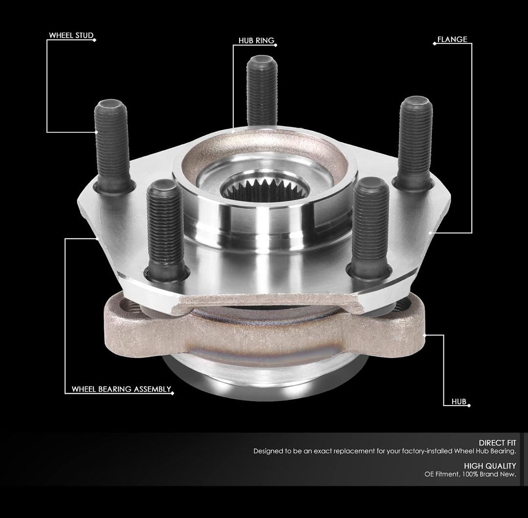 DNA MOTORING OEM-WHA-0191 Front Wheel Bearing Hub Assembly Compatible with 15-18 City Express / 11-17 Juke / 11-17 Leaf / 13-19 NV200 / 13-20 Sentra