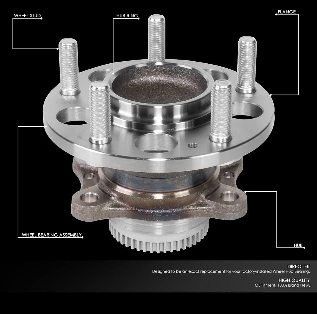 DNA MOTORING OEM-WHA-0129 Rear Wheel Bearing Hub Assembly Compatible with 11-17 Elantra / 13-17 Elantra GT / 12-17 Veloster / 14-18 Forte / 12-18 Forte5