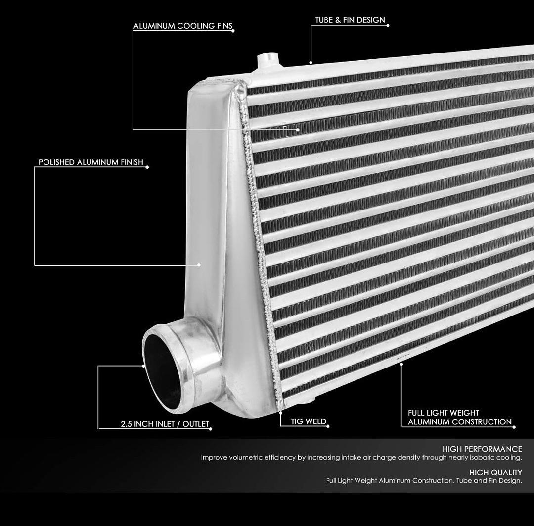 31"x13"x3" Tube&Fin FMIC Aluminum Front Mount Intercooler,Metallic