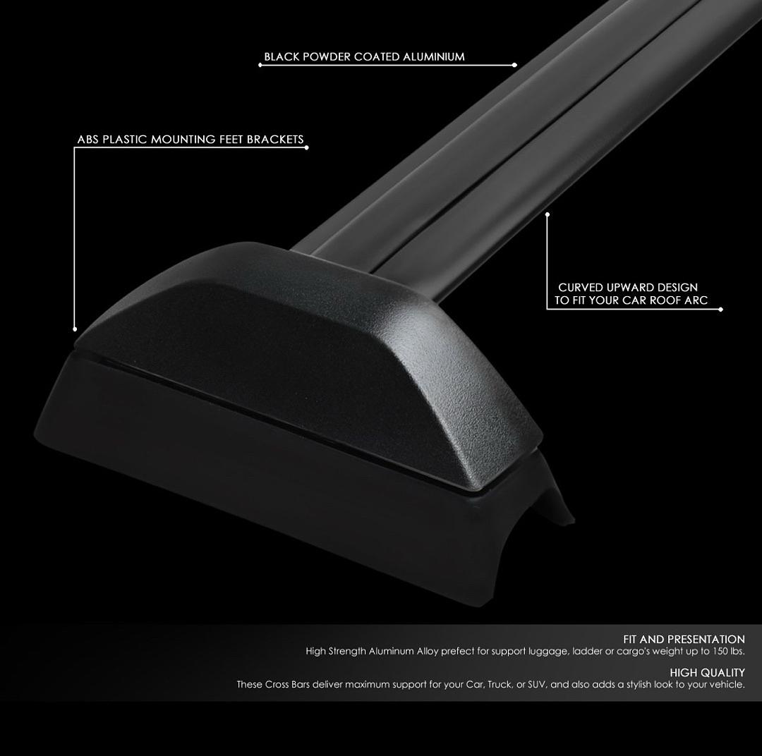 Aluminum Top Rail Roof Rack Cross Bar[02-06 Honda CRV],Black
