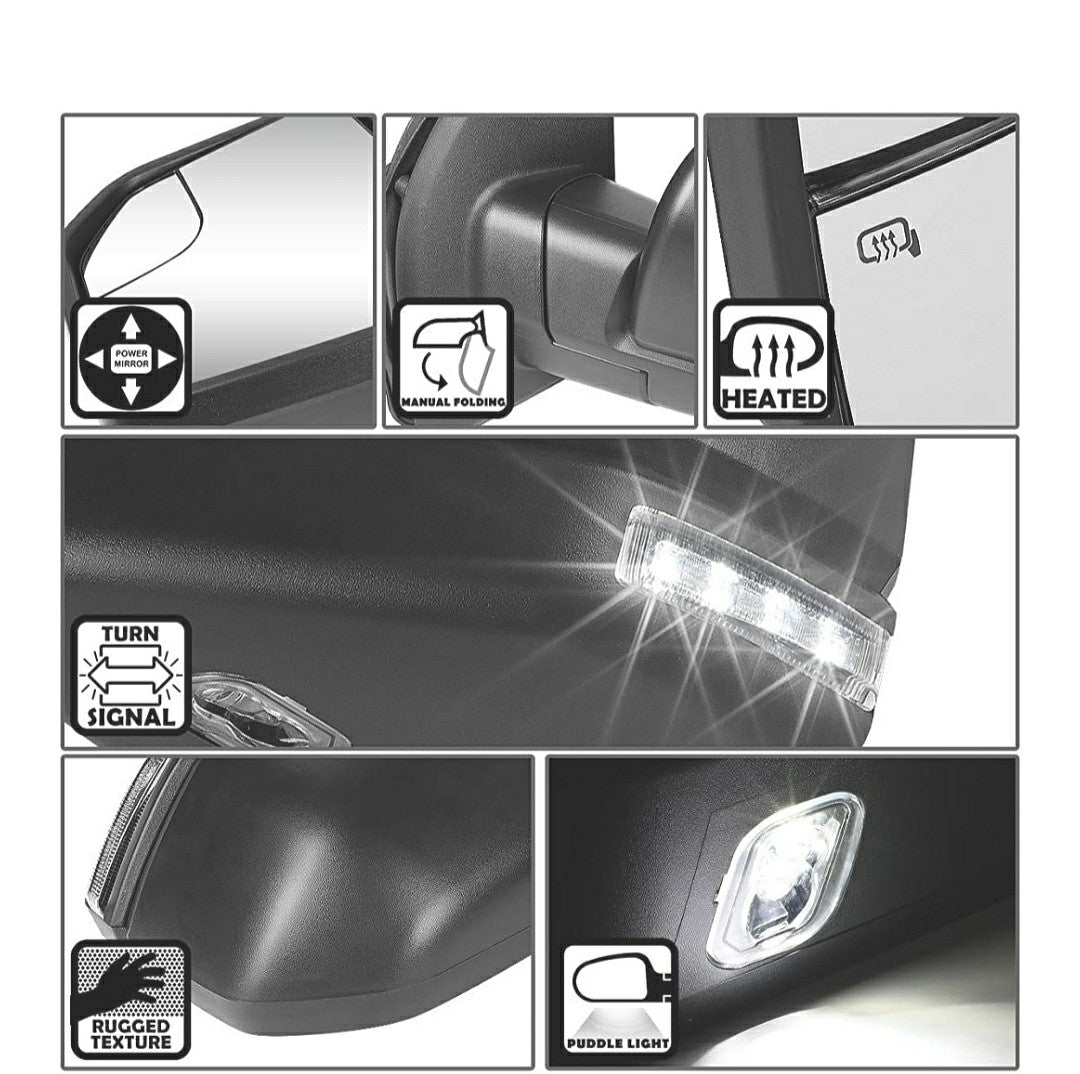 15-18 Ford F-150 Powered Heated LED Signal Factory Style Side Mirror Left