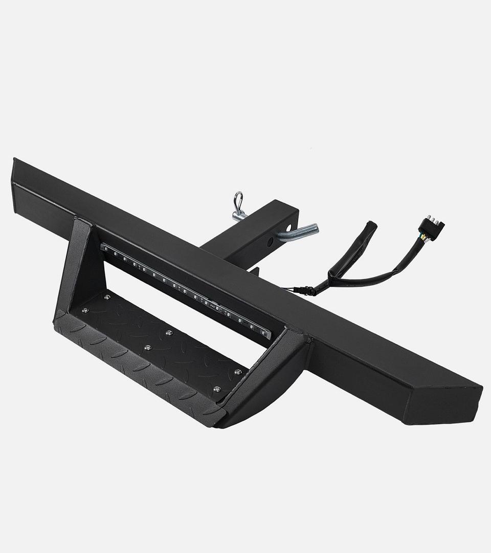 Universal fits Vehicle 2" Receiver Trailer Tow Towing Hitch Step Bar w/LED Brake Light (Black) Fits 1990-2017 FORD F150, 1999-2017 CHEVROLET SILVERADO