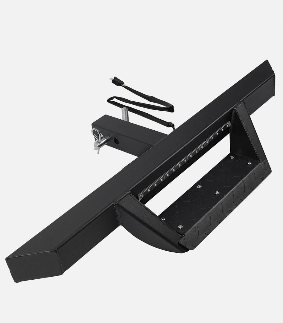 Universal fits Vehicle 2" Receiver Trailer Tow Towing Hitch Step Bar w/LED Brake Light (Black) Fits 1990-2017 FORD F150, 1999-2017 CHEVROLET SILVERADO