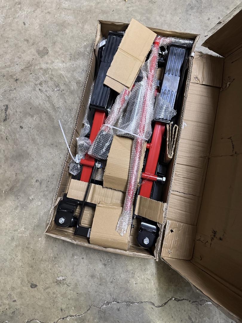 Ob TOOLS-00288 Steel Hydraulic Motorcycle ATV Scissor Lift Jack Hoist Stand - 1500 lbs Capacity, Low Profile, 4.5-15" Lifting Range