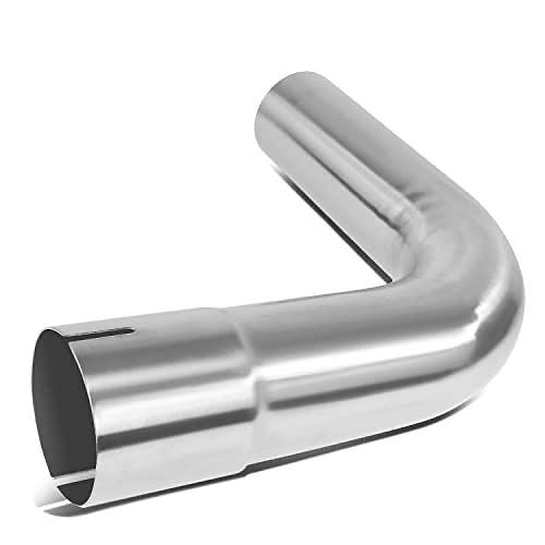 90 Degree Bend Tube DIY Custom Mandrel Exhaust Tubing, 3" OD, Stainless Steel,Universal Fit,Polished Finish