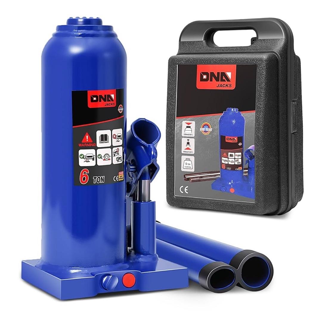6 tons / 13228 lbs Lifting Automotive Welded Hydraulic Bottle Jack for Repair Vehicle, Pickup, Truck, w/Manual Handle, Blue,