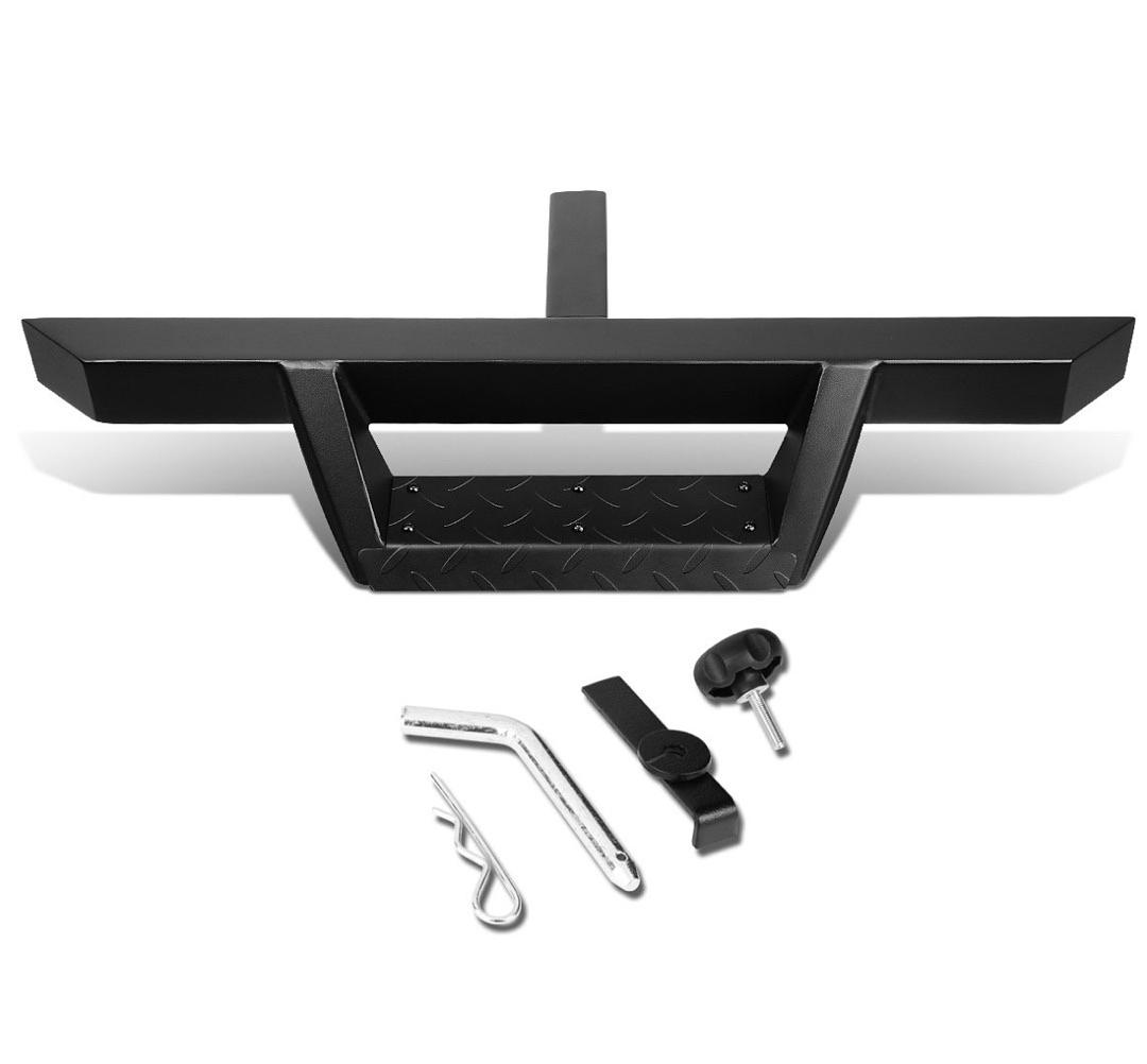 DNA MOTORING Universal Hitch Step with 2" Hitch Receiver, Rear Bumper Guard Protector, Heavy Duty Trailer Hitch Step for Pickup, Car, Black, HITST-2-333-BK