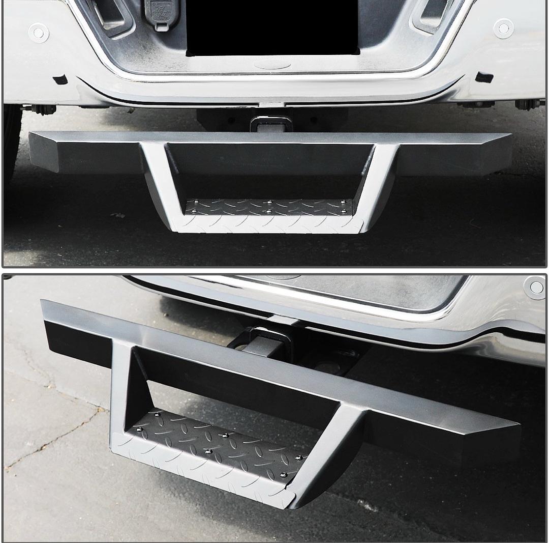 DNA MOTORING Universal Hitch Step with 2" Hitch Receiver, Rear Bumper Guard Protector, Heavy Duty Trailer Hitch Step for Pickup, Car, Black, HITST-2-333-BK