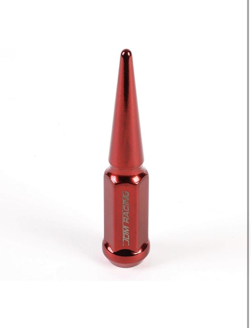 24Pcs M14 x 1.5 23mm OD/112mm Height Close End Lug Nuts + Adapter, Red