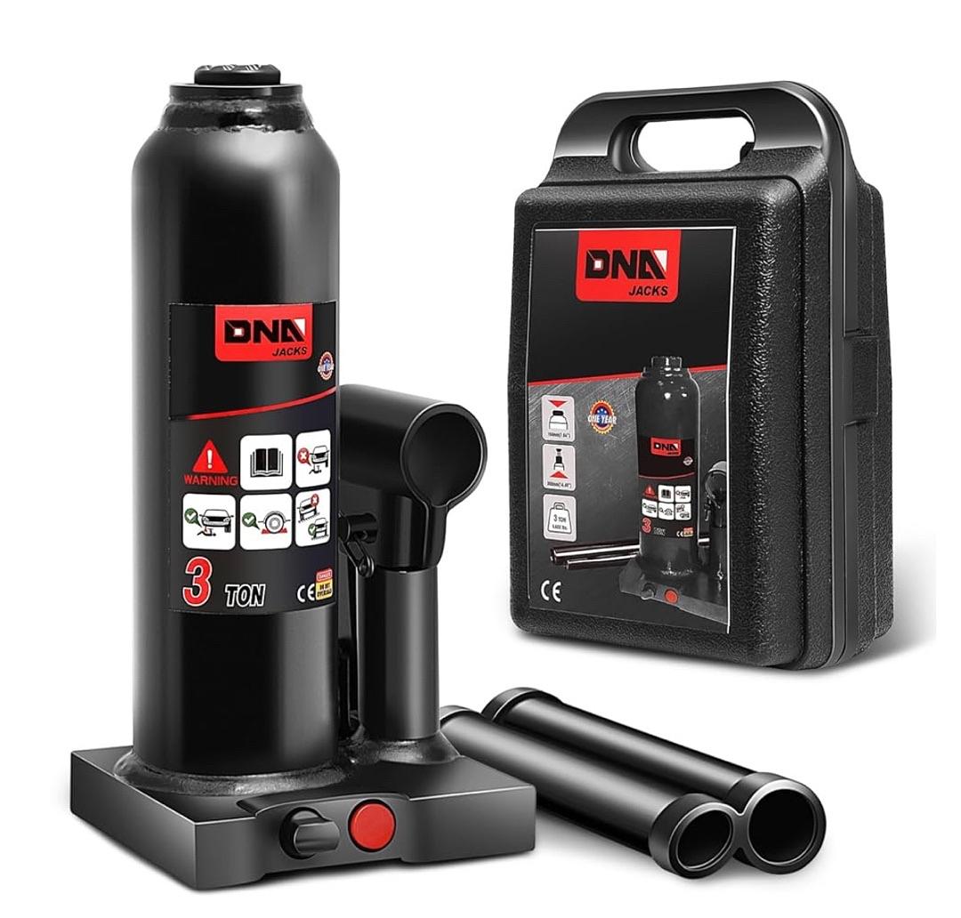 tons / 6613.8 lbs Lifting Automotive Welded Hydraulic Bottle Jack for Repair Vehicle, Pickup, Truck, w/Manual Handle, BLACKTOOLS-00351